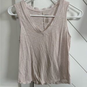 Sonoma Pink and White Striped Tank Top